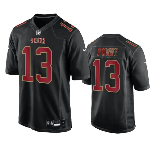 Men's San Francisco 49ers #13 Brock Purdy Black Fashion Limited Football Stitched Game Jersey - Click Image to Close